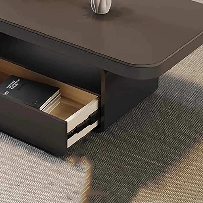 Luxury Minimalist Coffee Table Hidden Storage Rectangle Elegant Neutral Coffee Table Small Design