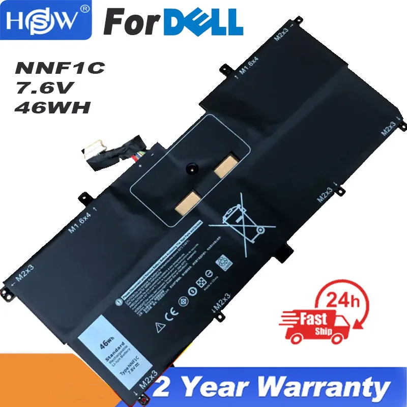 

New 7.6V 46Wh Battery NNF1C For Dell XPS 13 2 in 1 9365 13 9365 2-in-1 2017 Laptop Notebook HMPFH P71G P71G001 NP0V3