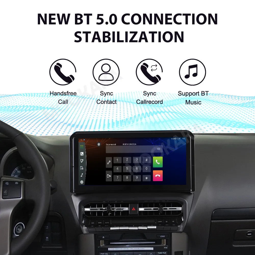 12 Inch Android 15 For Toyota Land Cruiser Prado LC150 2010‑2019 Car Radio Multimedia Player GPS Navigation Wireless CarPlay DSP