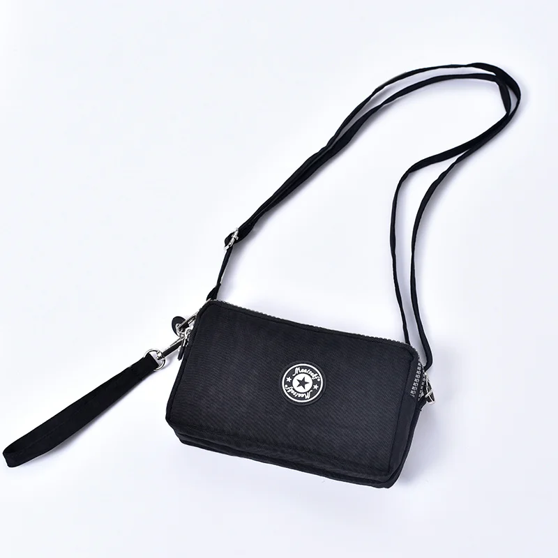 Line zipper change purse mobile phone purse messenger purse female mobile phone bag travel three-layer zipper purse