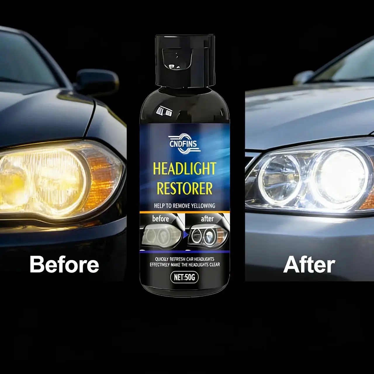 

50 г восстановитель фар для BMW Toyota, удаление пожелтения автомобиля, быстрый ремонт, восстановление автомобильных фар, прозрачный, долговечный, уход за блеском