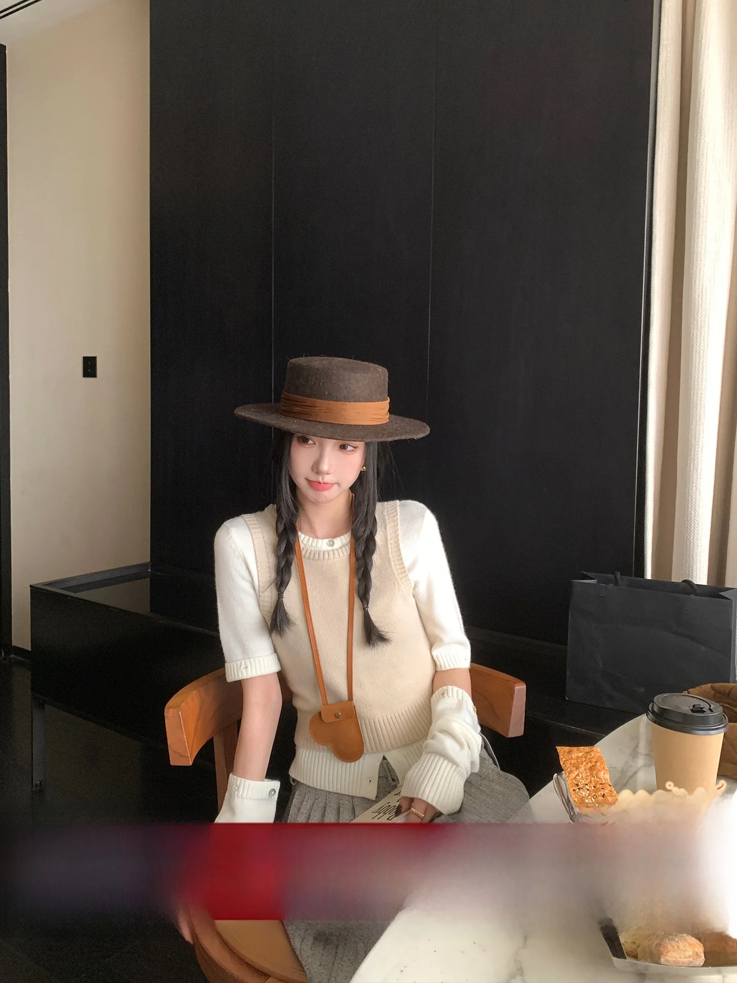 

True Two-Piece Knitted Wool Blend Long Sve round Ne ort Vest Top Retro Commute Sle Loose Fit Nylon Acrylic Wool Blend