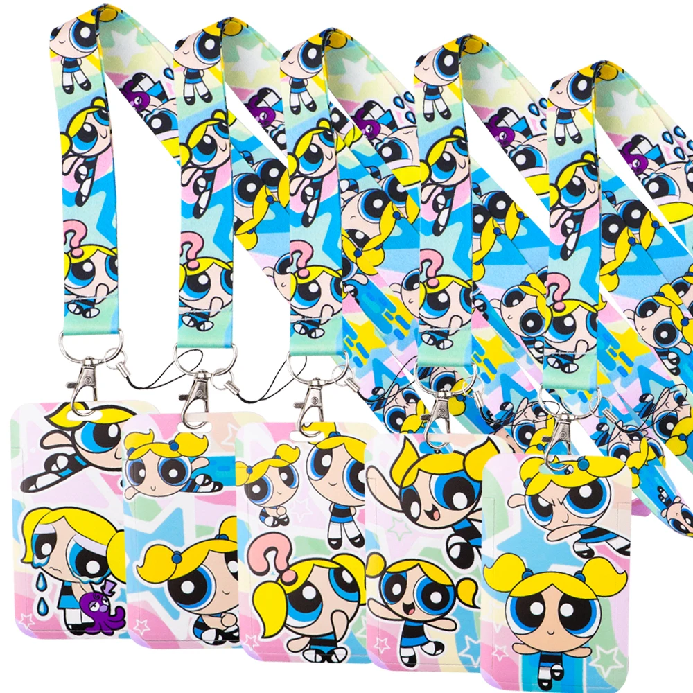 

Cute Cartoon Blue Girl Lanyard For Keys Mobile Phone Hang Rope USB ID Card Badge Holder Keychain Neck Strap Accessories Gifts