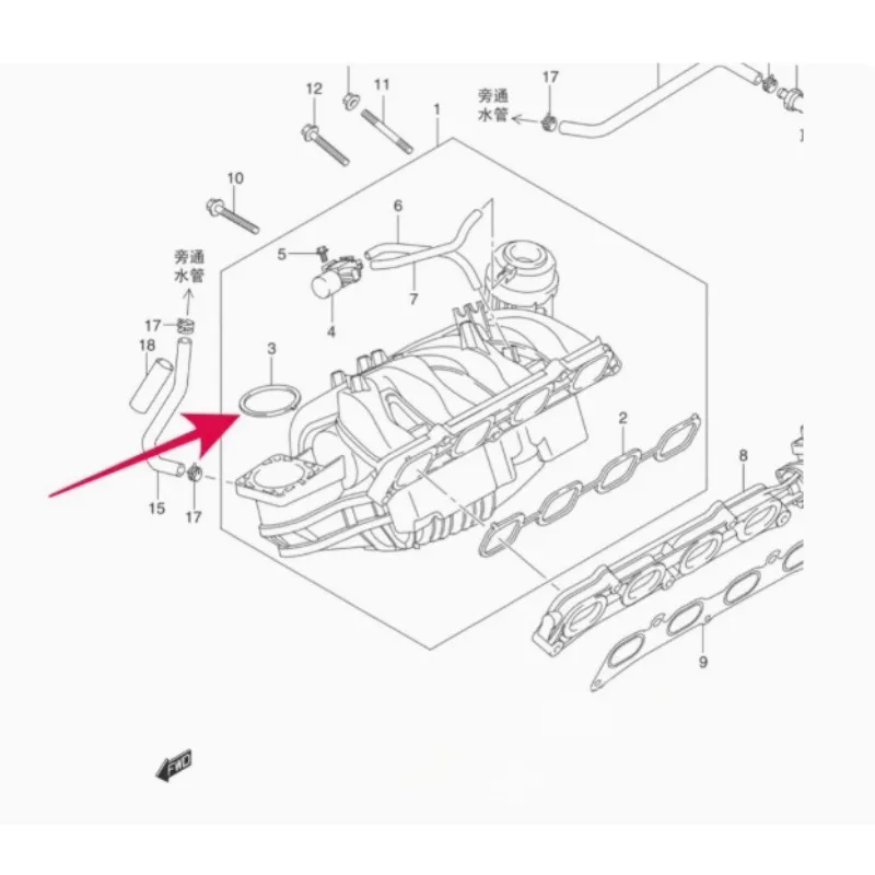 1342178K00000 정품 스로틀 가스켓 씰링 가스켓 고무 링 패드 스즈키 Grand Vitara 2.4 용 검정색 부품 13421-78K00-000