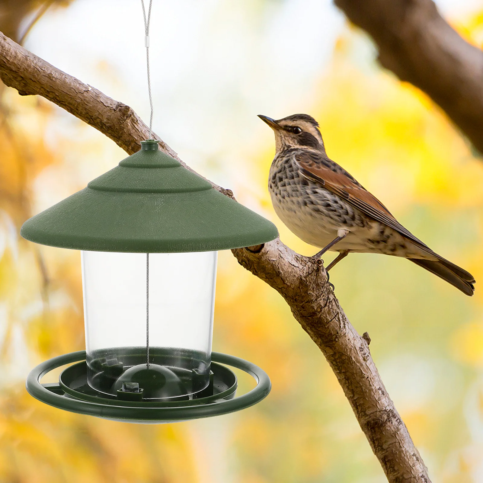 

1pc Bird Feeder Outdoor Hanging Garden Balcony Feeding Container Durable Bird Food Dispenser Lightweight Space-Saving Design Pet