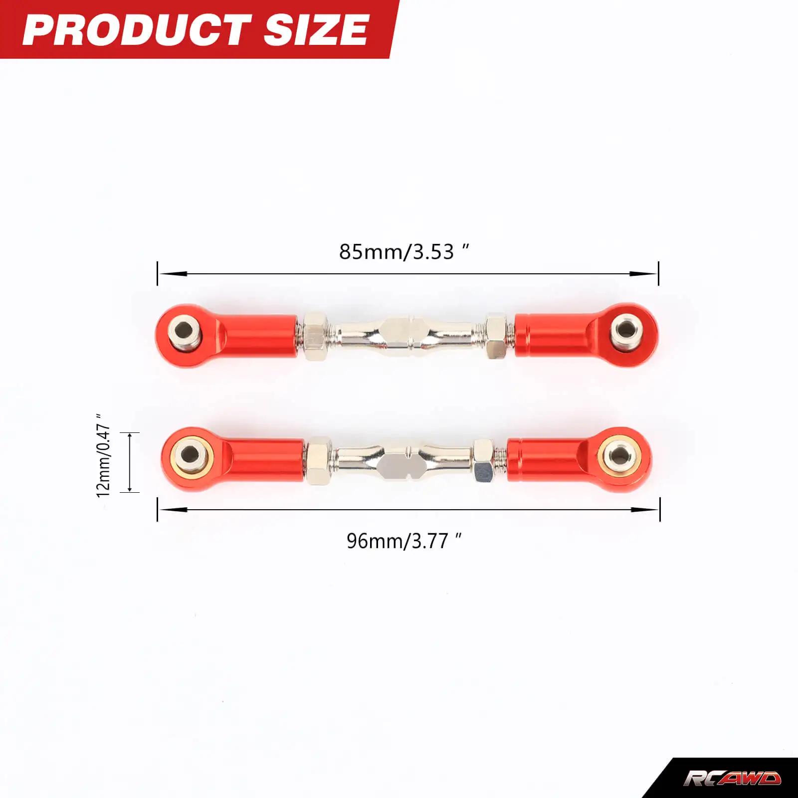 RCAWD Aluminum Thicker front Suspension Upper Links  for 1/10 LOSI Baja Rey 4WD 1/10 Hammer Rey U4  Rock Racer Upgrades parts