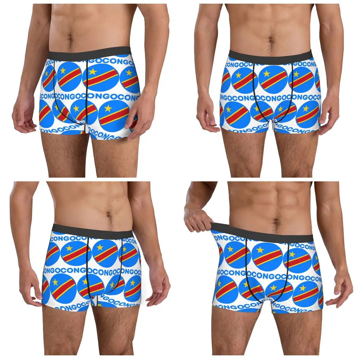 Boxer Underpants Shorts Flag Of Congo Kinshasa Flag Of Zaire Panties Male Comfortable Underwear for Homme Man Boyfriend Gift