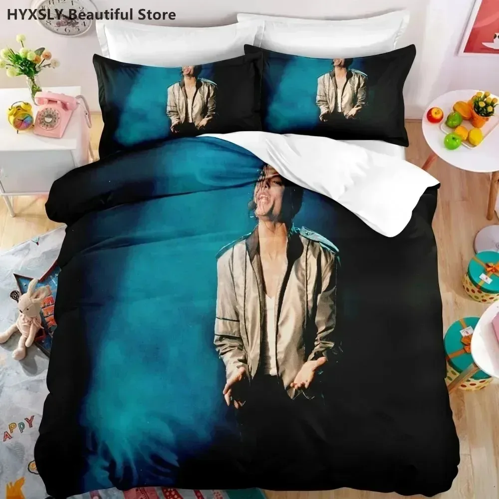 Michael Jackson Star 3D NEW Duvet Cover Pillowcase Bedding Set Adult Boy Girl Bedroom Decoration Children Single Double Large