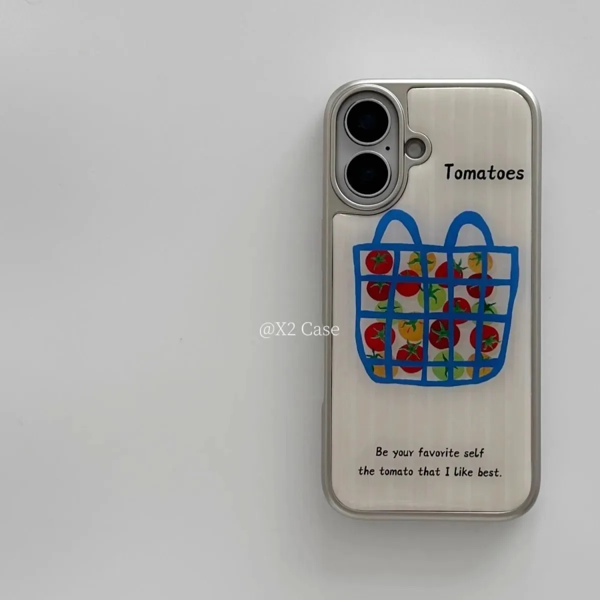 Korean-style bagged tomatoes Phone Case for iPhone 17 16e 16 15 14 13 12 11 Air Pro Max X XSMAX 8 7 Plus Luxury Clear Back Cover