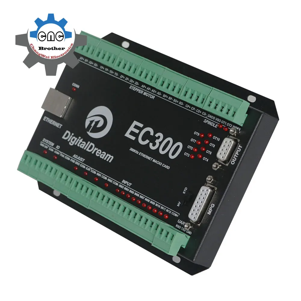 Scheda di controllo del movimento Ethernet Mach3 versione aggiornata NVEM EC300 scheda di controllo della fresatrice a 3/4/5/6 assi con indicatore