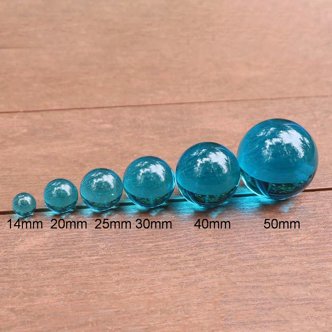 

1-5Pcs Dia 13.5 16 20 25 30-100mm Solid Blue Glass Crystal Ball Decoration Fish Tank Balls DIY Game Art Pieces