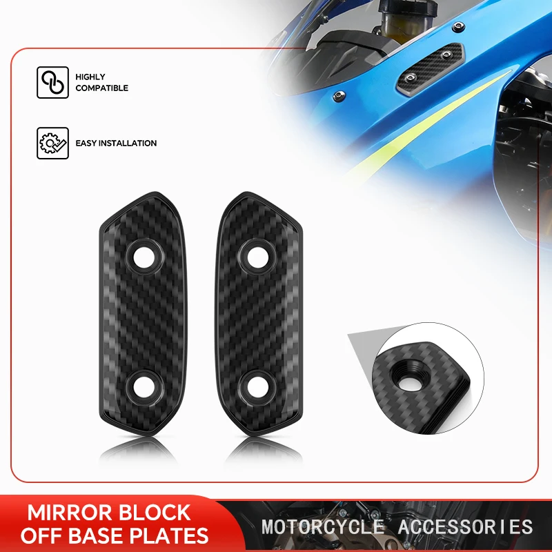 

Motorcycle Carbon Fiber Mirror Hole Cover Windscreen Driven Mirror Cap For GSX-R1000R GSX-R1000 2017-2026 Accessories gsxr1000