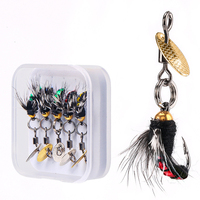 5pcs-Fly Hooks Flies Insect Lures Bait/Fly Fishing Decoy Biomimetic Insect Nymph Fly-Fishing Lures Bait Sequins Fishhook Tool
