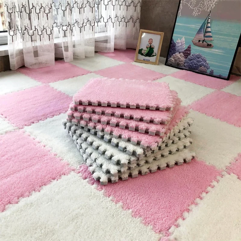 1-20 Pcs Baby Play Mat  Baby Plush Carpet Bedroom Living Room Carpet Baby Play Mat  Puzzle Mat Baby Activity Supplies Baby Gift