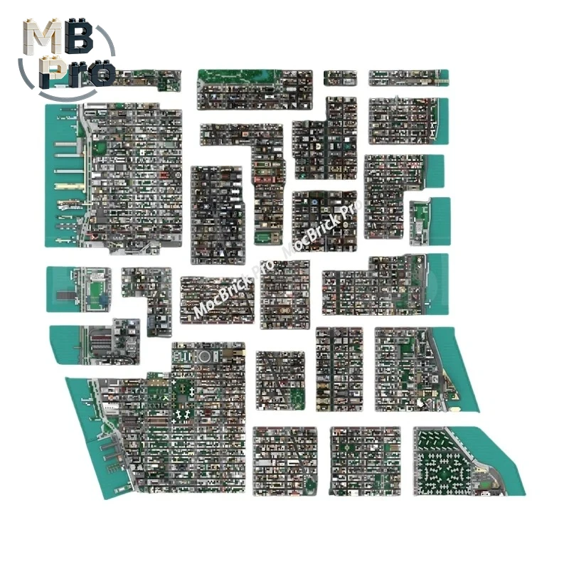 City Street View MOC Lower Manhattan Model, Modular Urban Architecture Bricks for Display Diy Creative Gifts