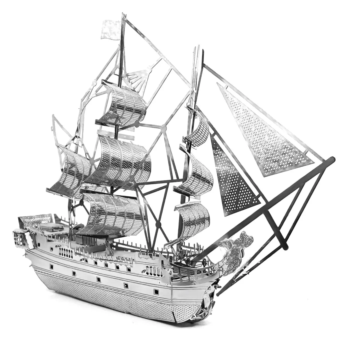 Black Pearl Pirate Ship 3D Metal Puzzle Model Kits DIY Laser Cut Puzzles Jigsaw Toy For Children