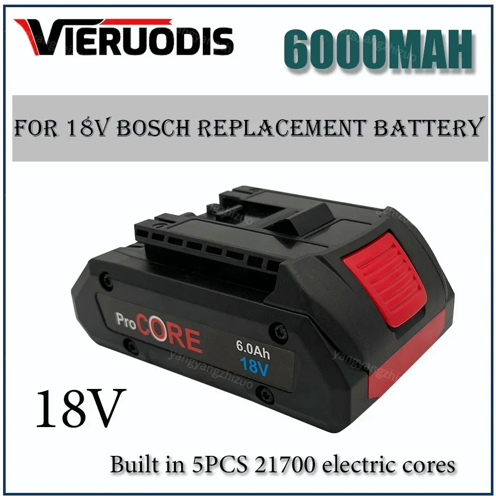 For Bosch 18V 6.0AH ProCORE Replacement Battery for Bosch Professional System Cordless Tools BAT609 BAT618 GBA18V80 21700 Cell