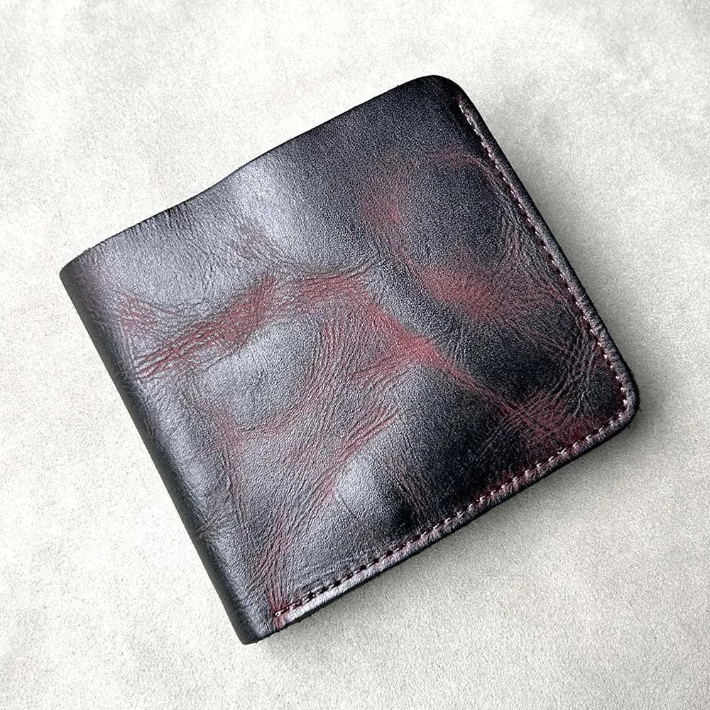 Handmade Tan Leather Wallets for Men with coin pocket Pure Leather Men Wallet with Coin Pocket Zipper Wallet