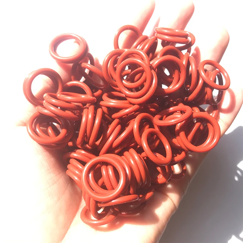 Rote Silikon-O-Ring-Dicke 1.5/2/2/3,1mm wasserdichtes, öl beständiges, hoch temperatur isoliertes VMQ-Dichtungsscheiben-Dichtungs-Kit – Detail 11