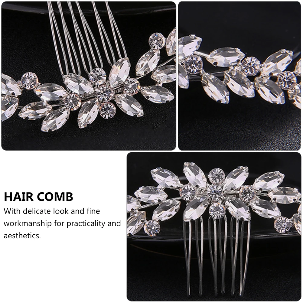 

Rhinestone For Wedding Comb Handmade Headwear Decor Hair Comb Bridal Headdress Wedding Accessory Shiny Headwear Decor Hair Pin