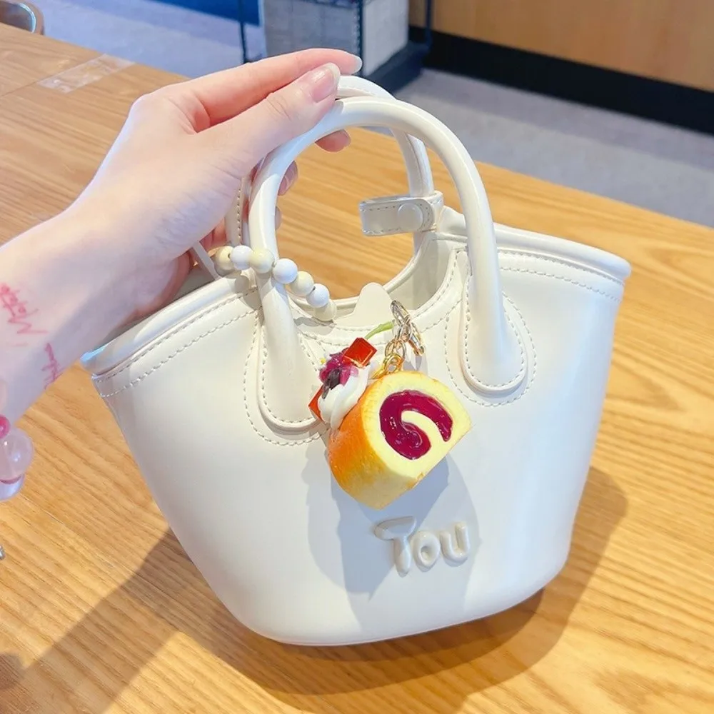 PU Simulation Fruit Keychain Strawberry Simulation Fruit Swiss Roll Keychain Fun Design Blueberry Food Pendant Keychain