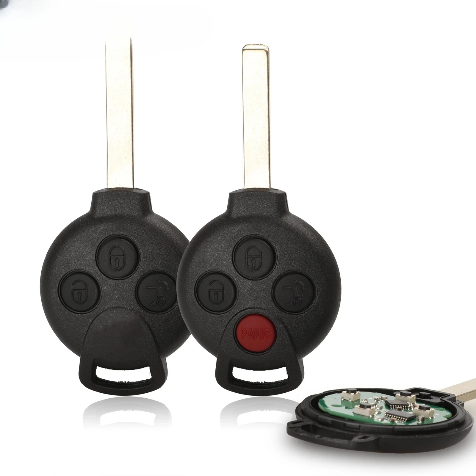 3/4BTN Car Remote Key Fit for Mercedes-Benz Smart Smart Fortwo 451 2007 2008 2009 2010 2011 2012 2013 315/433Mhz ID46