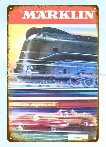 all home decor 1970 Marklin Model Railroad HO Scale German Train metal tin sign