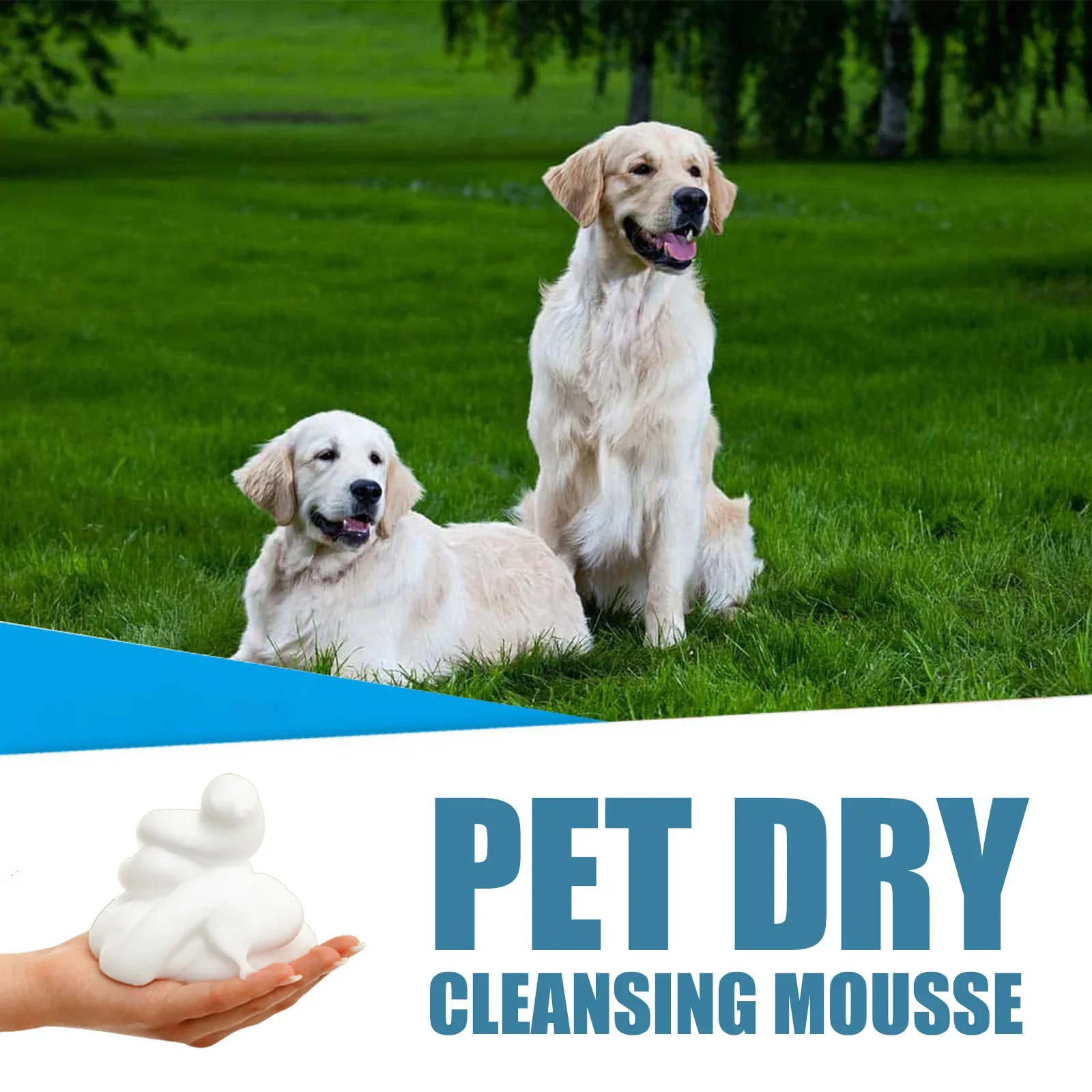 Pet Dry Shampoo Puppy Kitten Dry Cleaning Foam Shampoo Safe Bathless Cleaning Odor Eliminator Itch Relief Pet Grooming Supplies