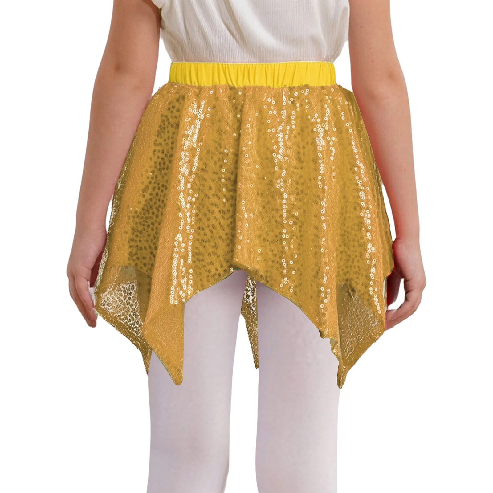 Jupes de danse Hip Hop pour filles, Costume de danse Jazz, paillettes brillantes, ourlet irrégulier, bas de danse de rue pour spectacle sur scène
