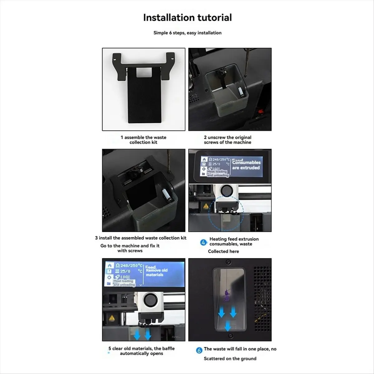 [HUND Store]~For X1 P1 Filament-Waste Collection Kit for 3D Printer Waste Recycling Device 3D Printing Parts