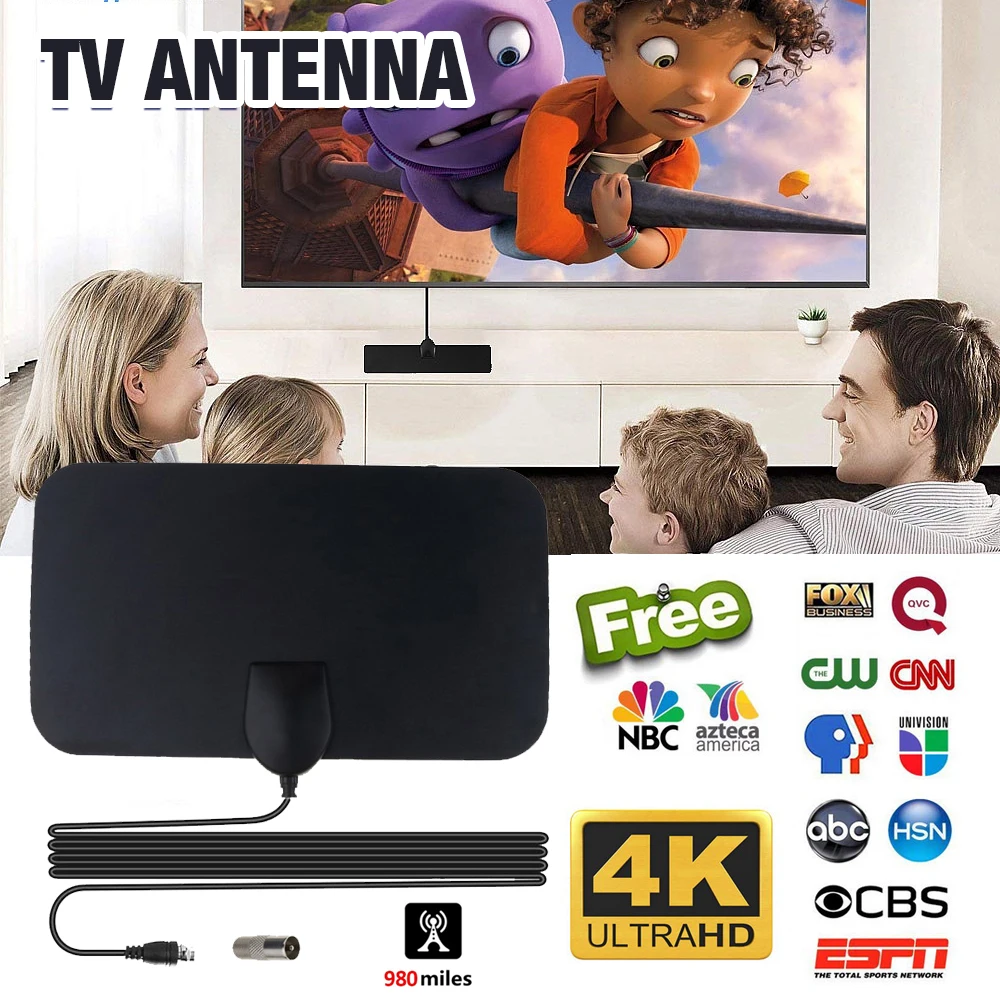 Antena de TV Digital HD para interiores, 1-10 piezas, rango de 2023 millas, Canal 4K Full HD, 1080P, 4K, 13 pies, cubierta de DVB-T2 de Cable alto