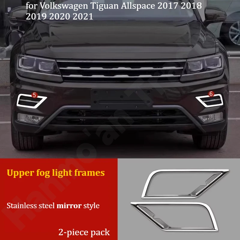 for Volkswagen Tiguan Allspace 2017~2021 Front bumper light strip/fog light anti-collision decorative strip/modified accessories view 3