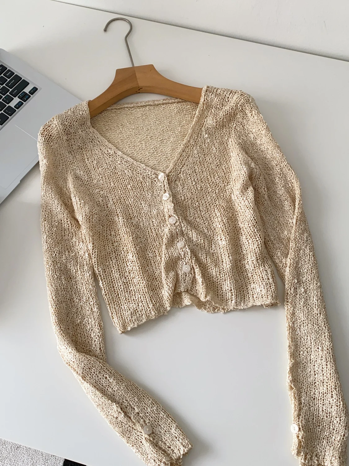 Koreaanse Sle Anti-Aging Lange Sve Wrap Dames ort V-Ne Gebreide Jaet Herfst Zachte Wind Personali Casual Pendelen Sle