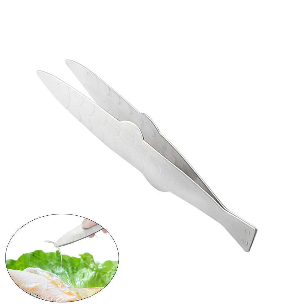 

Fish Bone Remover Tweezers Stainless Steel Flat Slant Design Safe Quick Removal for Fish Pig Hair Stainless Steel Tweezer