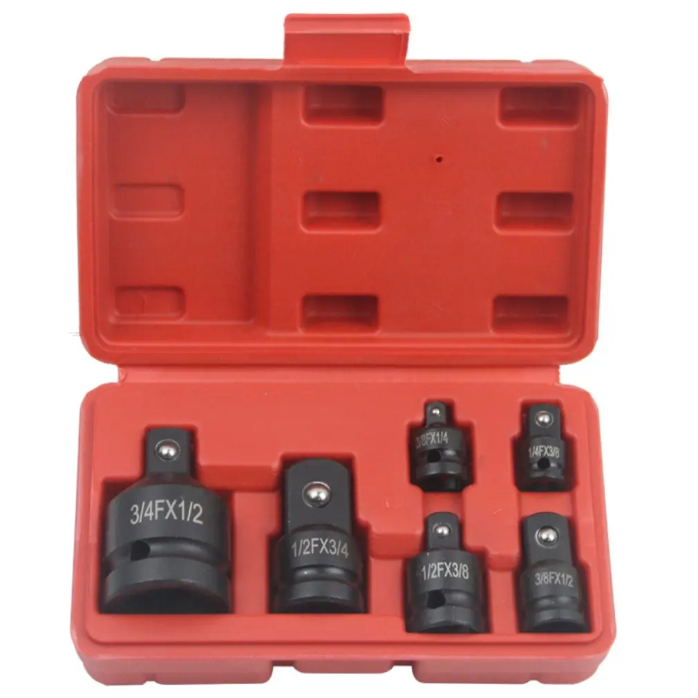 6 Stuks Impact Adapter Reducer Set Socket Convertor Adapter 1/4Inch 3/8Inch 1/2Inch 3/2Inch 3/4Inch Voor Impact Driver Conversies Met Doos