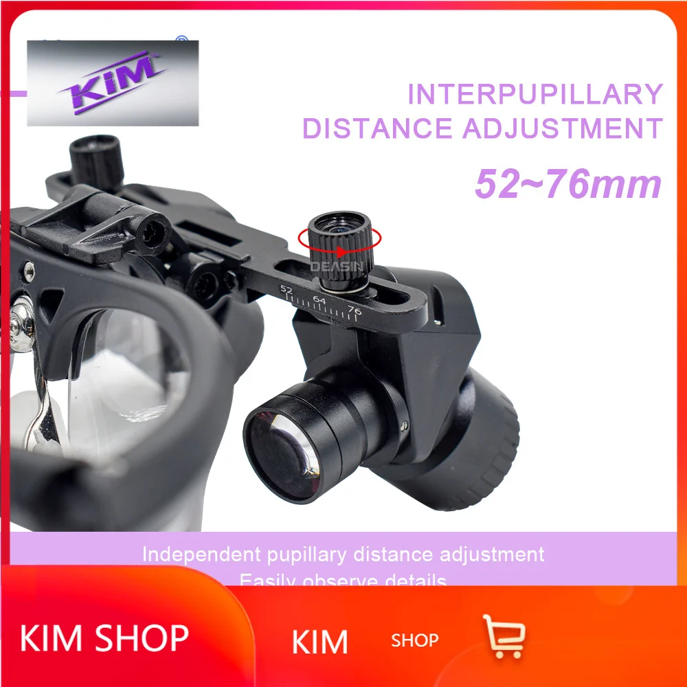 shop kimkim New Ergonomic  Loupes Adjustable 4x-6x Ergo Magnifier Binocular Loupe With 5W Light Wireless Electric Power Source W
