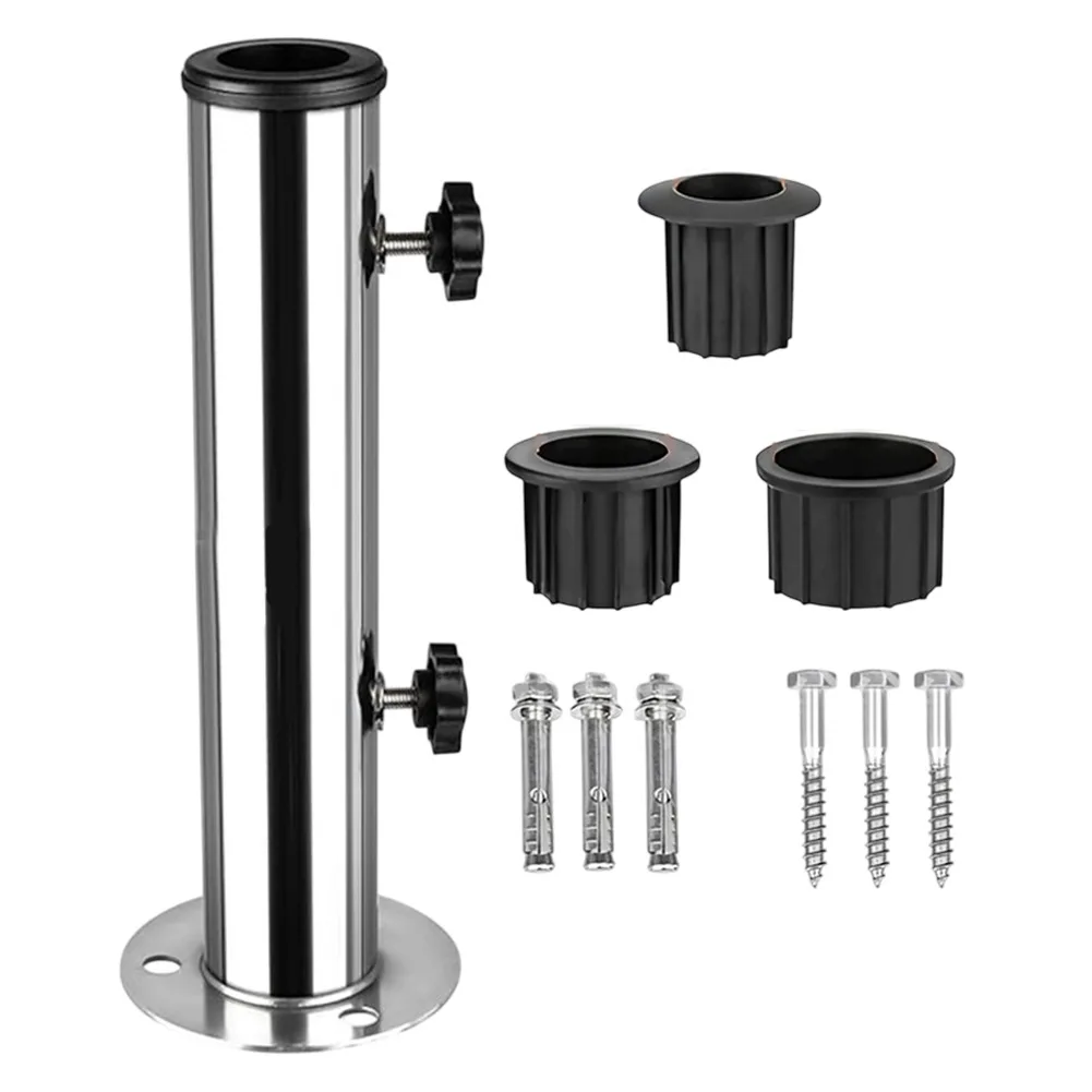 1PC Sonnenschirm Edelstahl Gehäuse 32*10*10cm Garten Sonnenschirm Stehen Basis Kit Nahtlos Mit Granit eisen Oder Zement Platte Werkzeuge