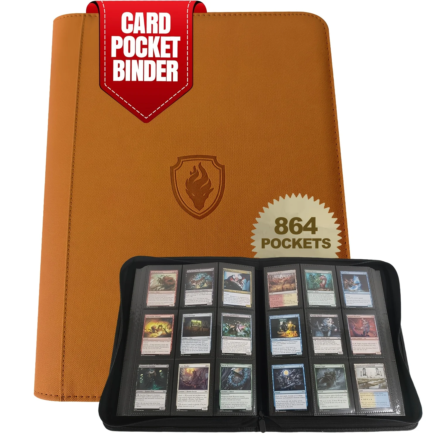 9-Taschen-Kartenordner ohne Ringmechanismus, Doppelte Kapazität für 864 Karten, Geeignet für Sport-/YGO-/PTCG-/Spielkarten – Detail 10