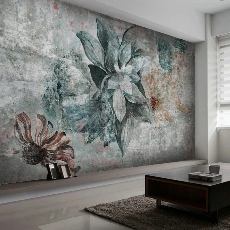Niestandardowe 3D fototapeta Nordic w stylu Vintage kwiat sypialnia jadalnia kuchnia tło Mural Home Decor tapety dla pokoju gościnnego