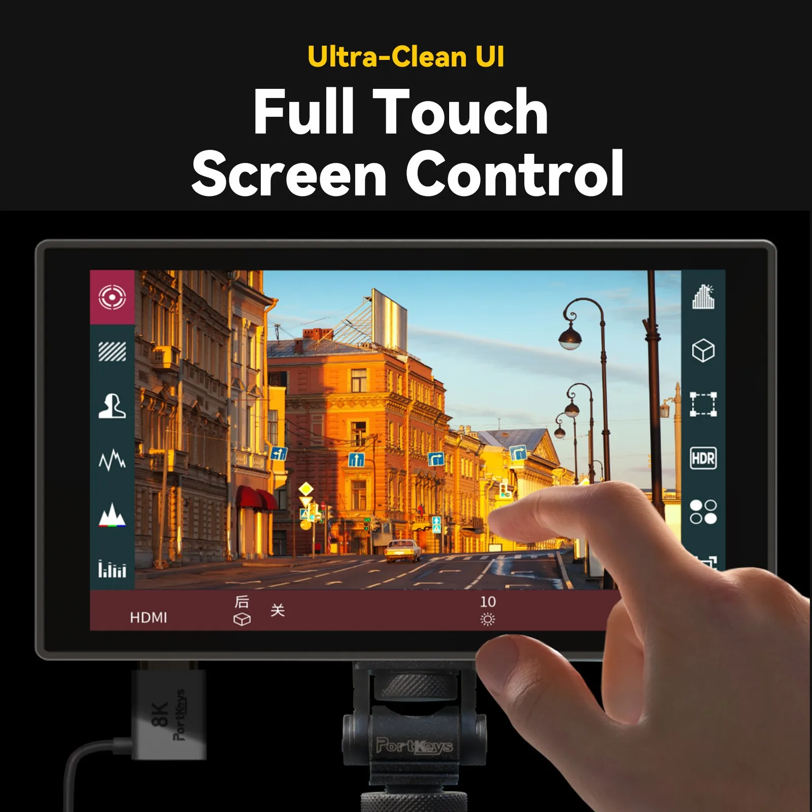 ​ PortKeys HD7T 1000nits alto brillo 7 "Monitor de pantalla táctil 3D LUT soporte HDMI 4K30p entrada herramientas de asistencia de vídeo para cámara