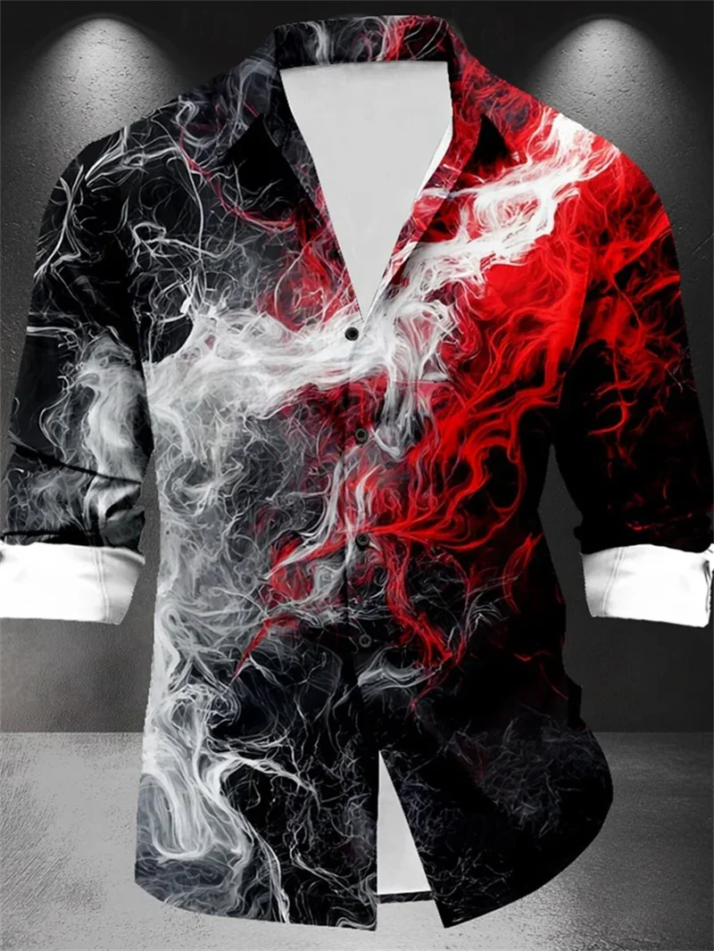 الرجال الملونة نباتات حيوانات الليمون ثلاثية الأبعاد قميص مطبوع الرجال موضة النمر الملك قميص عادية الشاطئ قصيرة الأكمام قميص طوق القميص