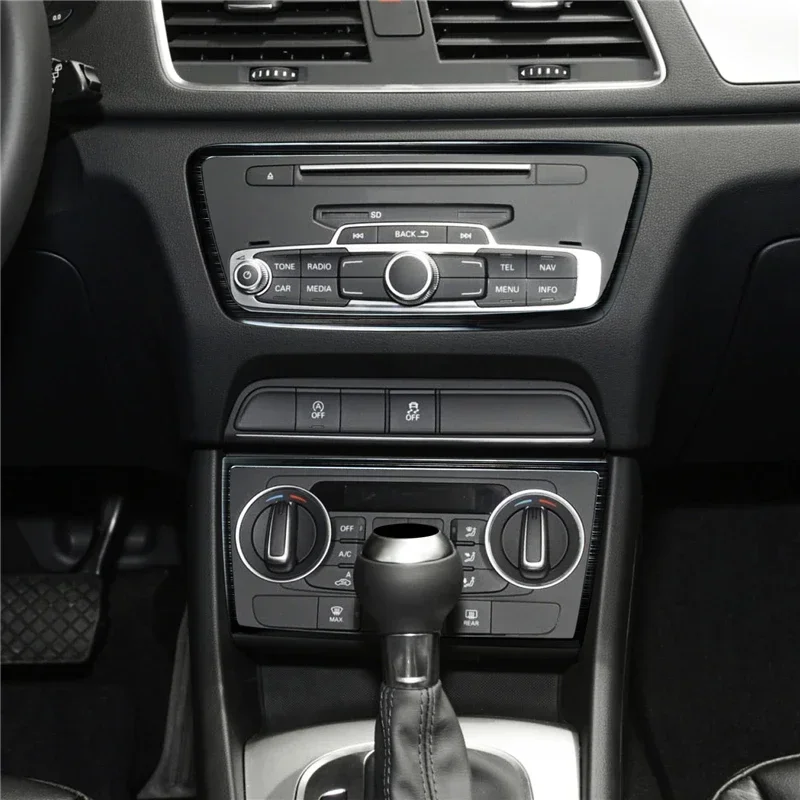 Stainless Steel Center Console Air Conditioner CD Frame Decoration Cover Trim For Audi Q3 2012-2016 Car Styling Interior