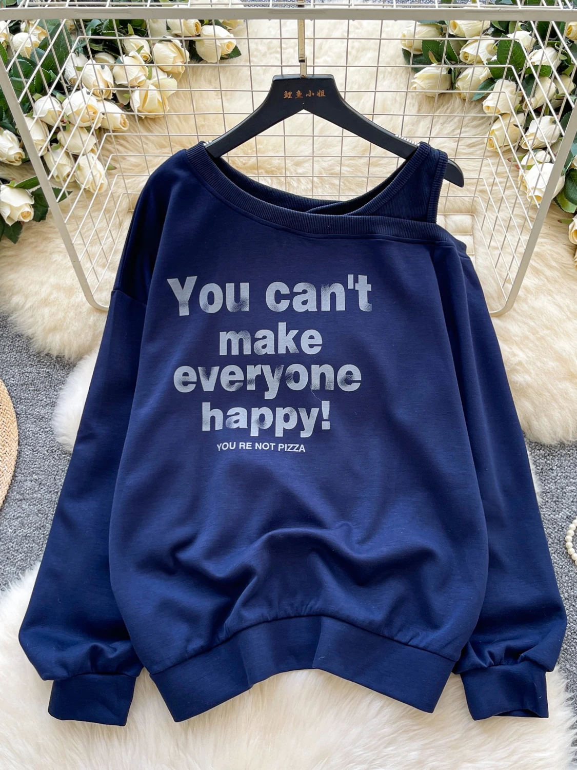 Foamlina 2025 Autunno Moda Felpa da donna Casual O Collo con spalle scoperte Manica lunga Lettere Stampa Pullover larghi con cappuccio