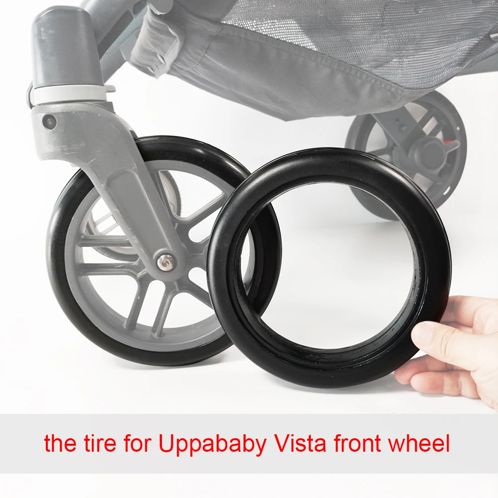 Buggy Tire For Uppababy Vista V1/V2 Pushchair Front Wheel 1:1 Customized Tyre PU Tubeless Perfect Match Stroller Accessories