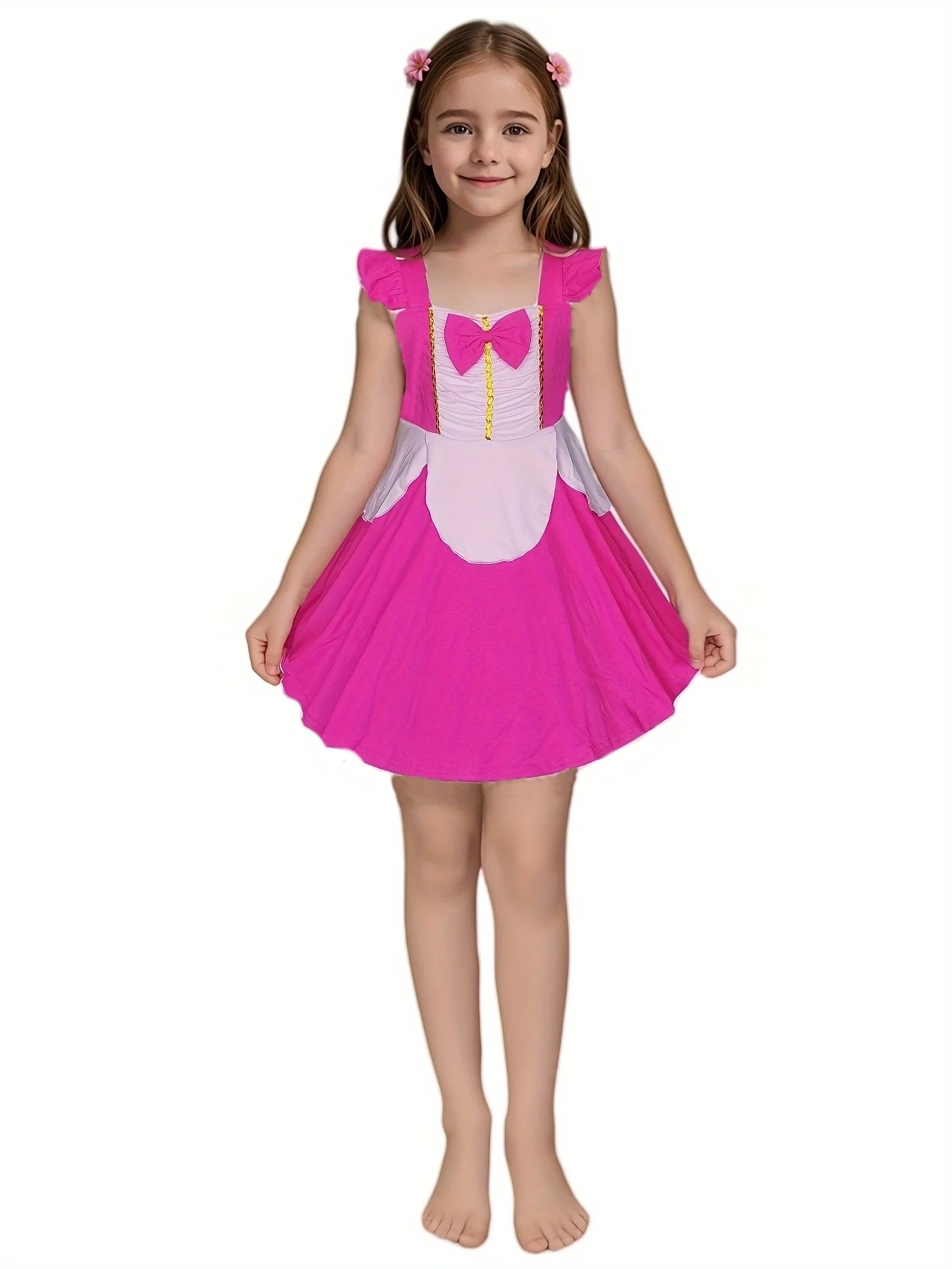 Girl Princess Dress Softest Everyday Wear Belle Aurora Ice Queen Moana Summer Birthday Costume Dress Christmas Cosply Dress
