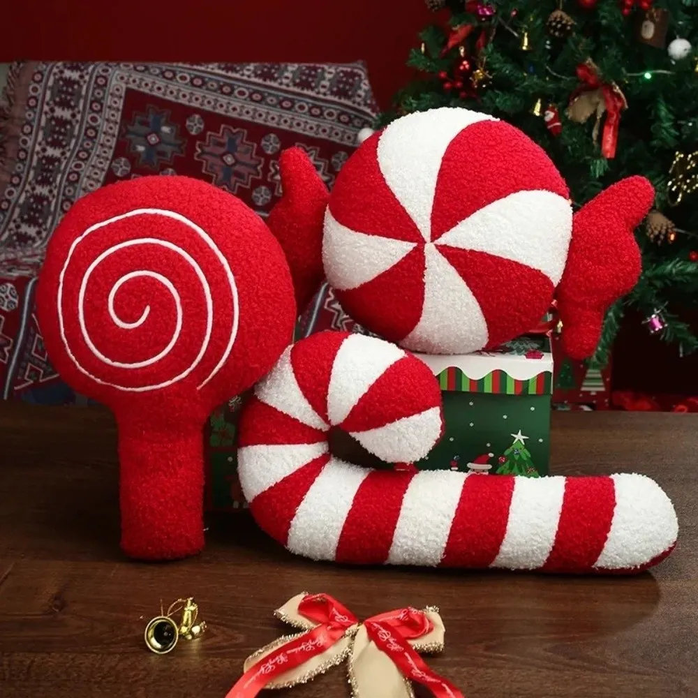 

New Soft Christmas Cartoon Pillow Red Red Decoration Pillow Crutch Candy Winter Pillow Christmas