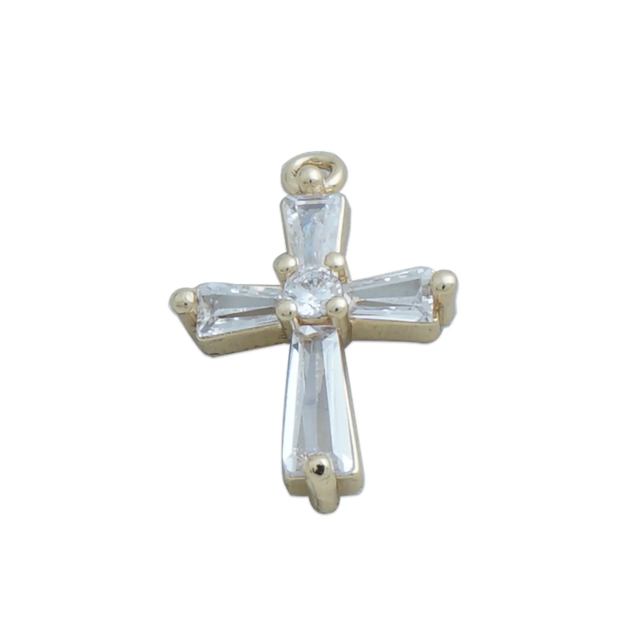 

1pc 14K Gold Filled Necklace Pendant Gold Cross Charm Zircon Cross Pendant Jewelry Diy Accessory-10423350