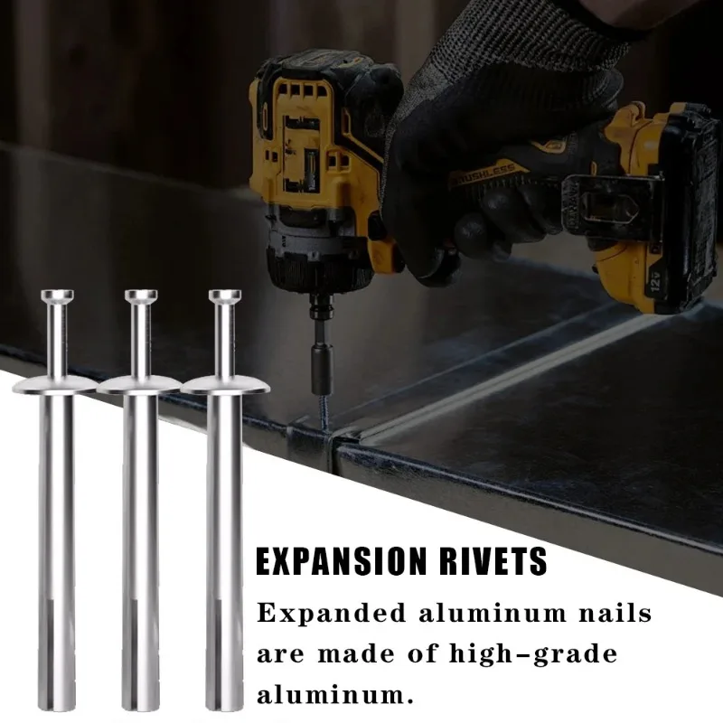 10PCS Hammer Drive Rivet Steel Percussion Expansion Nail Kit Knock Type Tapping Screws for Concrete Walls Furniture Fasteners image 3