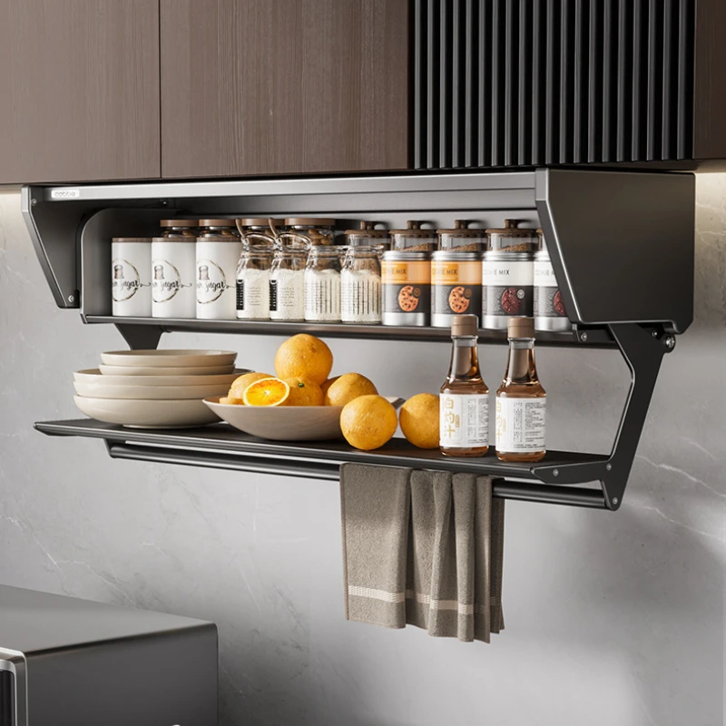 

Extendable Kitchen Shelf 2 Tier Adjustable Cabinet Shelf Wall Mounted Spice Rack for Home Bar Seasoning Rack for Closet Storage