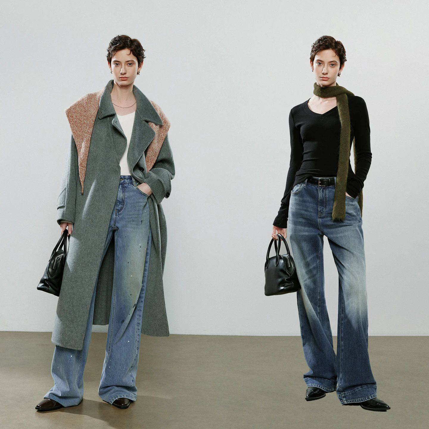 TOYOUTH レディース 長袖Tシャツ 2025年冬新作 アシンメトリー 暖かい スリムフィット Vネック ベースレイヤー トップス